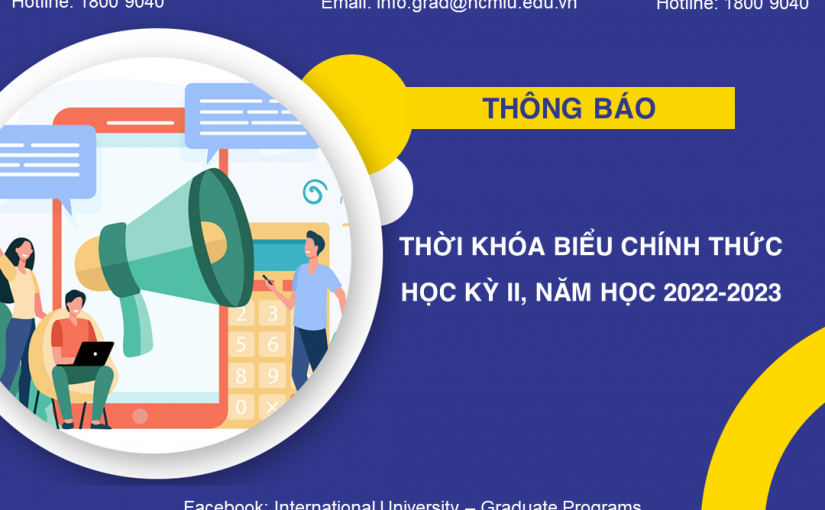 Thời khóa biểu chính thức học kỳ II, năm học 2022-2023