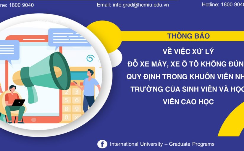 Thông báo về việc xử lý đỗ xe máy, xe ô tô không đúng quy định trong khuôn viên nhà trường của sinh viên và học viên cao học