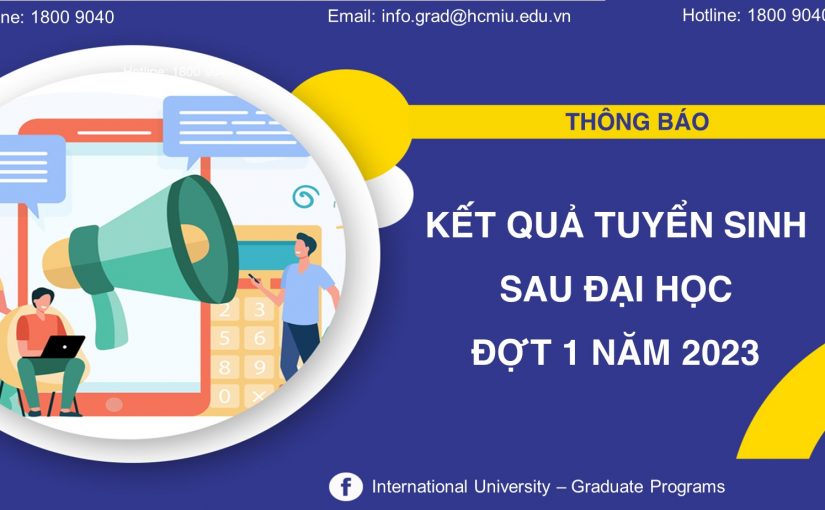 THÔNG BÁO KẾT QUẢ TUYỂN SINH SAU ĐẠI HỌC ĐỢT 1 NĂM 2023