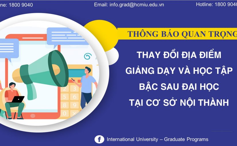 THÔNG BÁO THAY ĐỔI ĐỊA ĐIỂM HỌC TẬP BẬC SAU ĐẠI HỌC