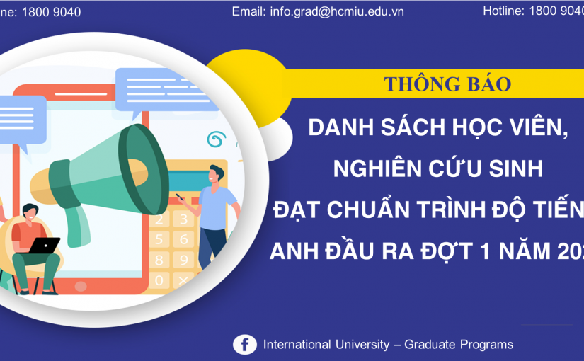 DANH SÁCH HỌC VIÊN, NGHIÊN CỨU SINH ĐẠT CHUẨN TIẾNG ANH ĐẦU RA ĐỢT 1 NĂM 2024