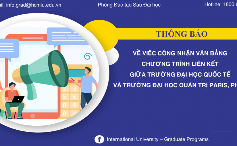 Thông báo về việc công nhận văn bằng: CTLK giữa Trường ĐHQT và Trường ĐH Quản trị Paris, Cộng hoà Pháp